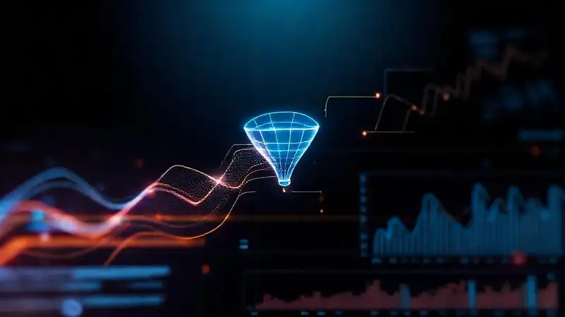 Visualización futurista de datos analíticos