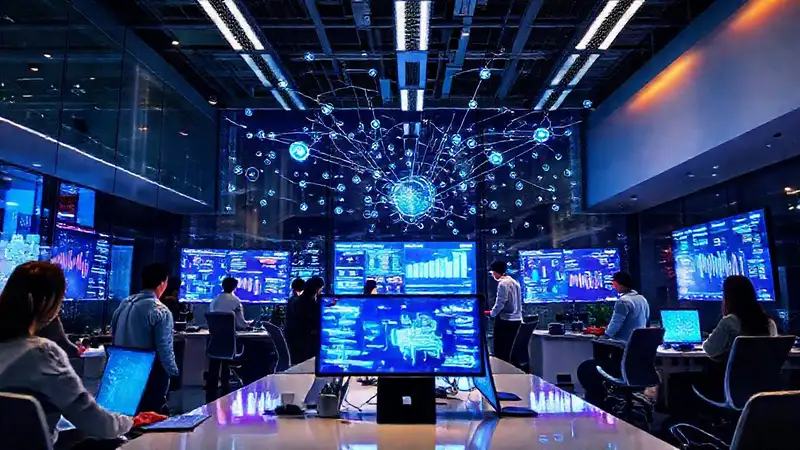 Oficina moderna: innovación digital y conexiones