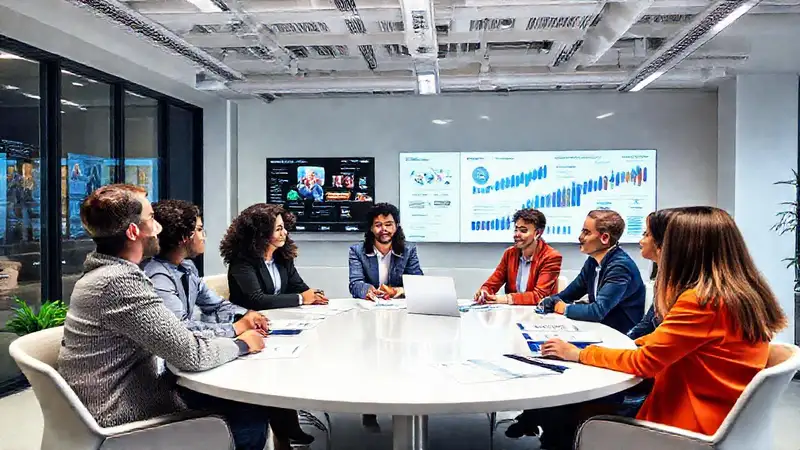 Equipo diverso planifica campaña estratégica