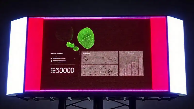 Un letrero digital moderno ilumina gráficos