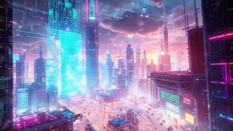 Ciudad futurista digital