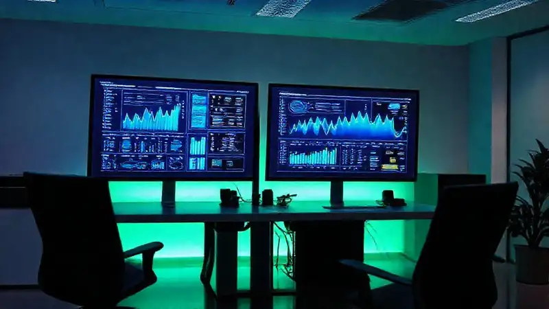 Oficina digital moderna, calma y profesional