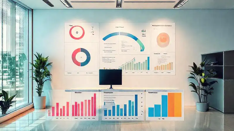 Diseño moderno visualiza estrategias empresariales exitosas