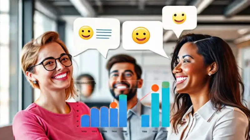 Clientes satisfechos visualizan datos positivos