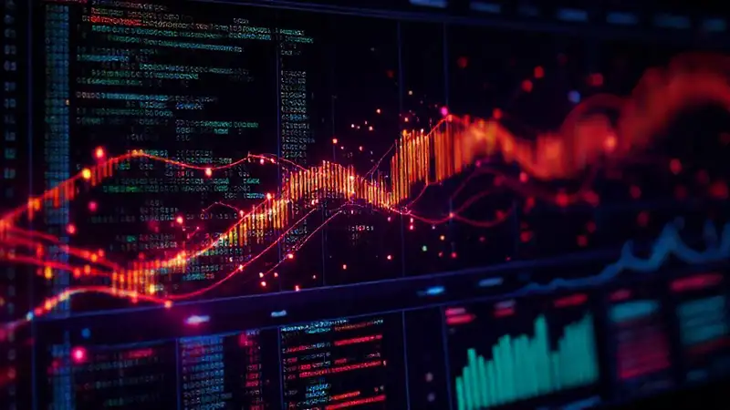 Datos visuales digitales brillan intensamente