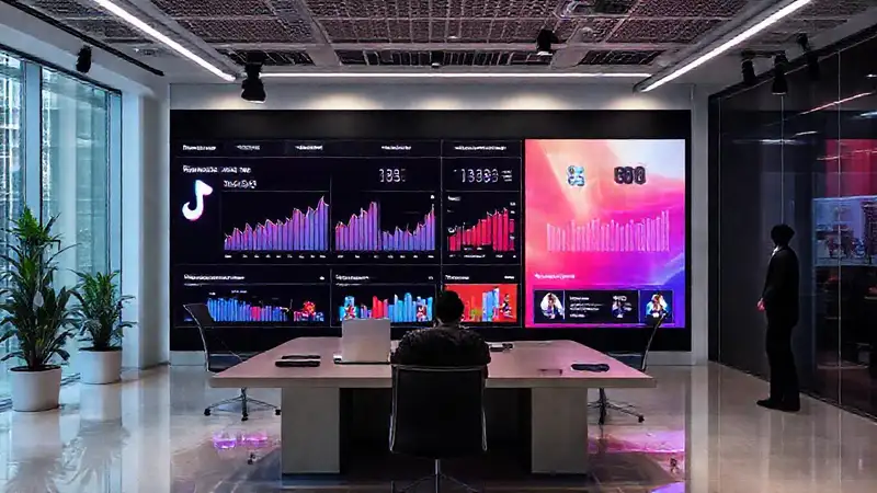 Oficina moderna: datos visuales y profesionales