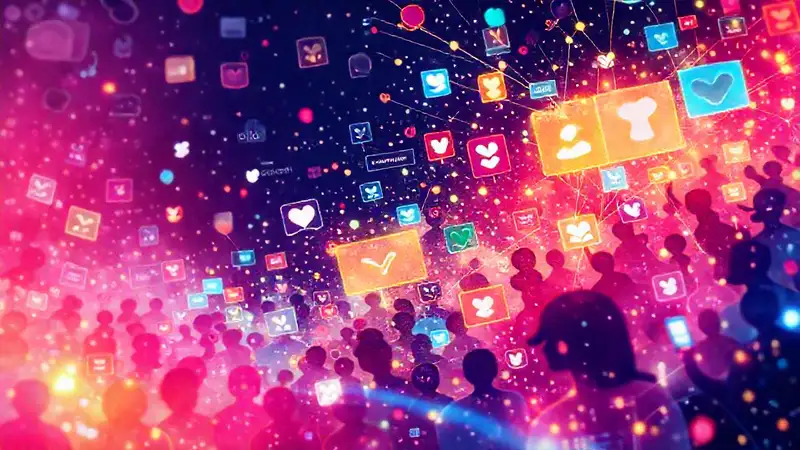 Redes sociales vibrantes y modernas conectan
