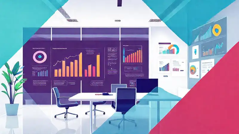 Diseño moderno visualiza datos empresariales