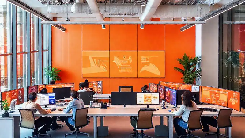 Oficina moderna: diseño impactante y digital