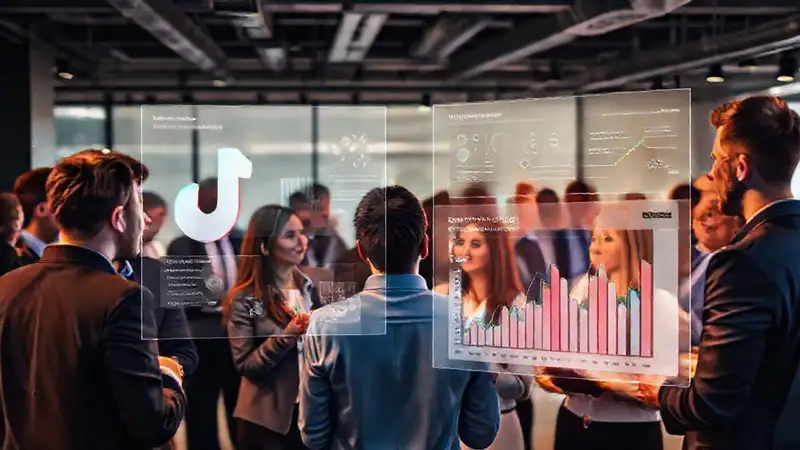Redes corporativas modernas con datos visuales