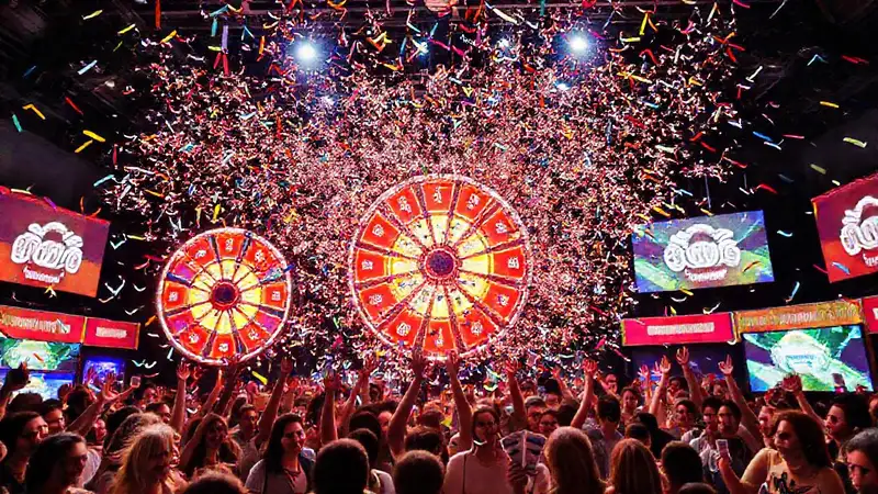 Fiesta vibrante con premios y alegría