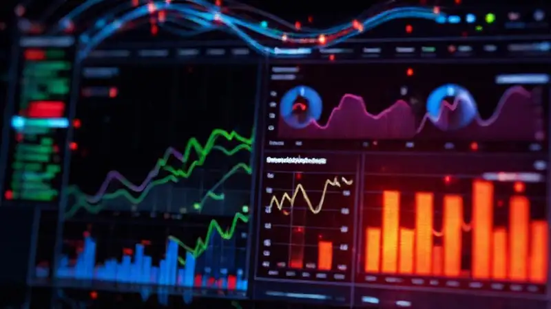 Datos visualizados en interfaz futurista