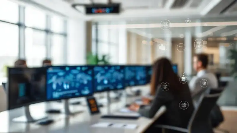 Oficina moderna, trabajo estratégico y adaptable