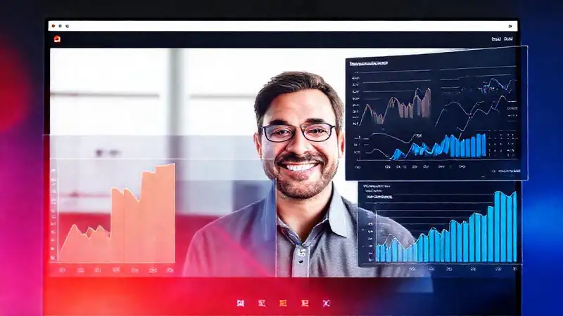 Presentador muestra datos webinario digitalmente