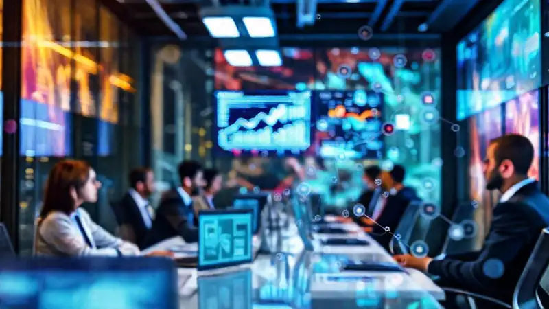 Oficina moderna, tecnología y profesionales