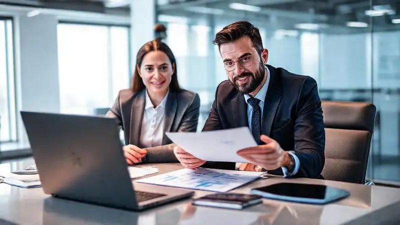 Influencer profesional en reunión empresarial