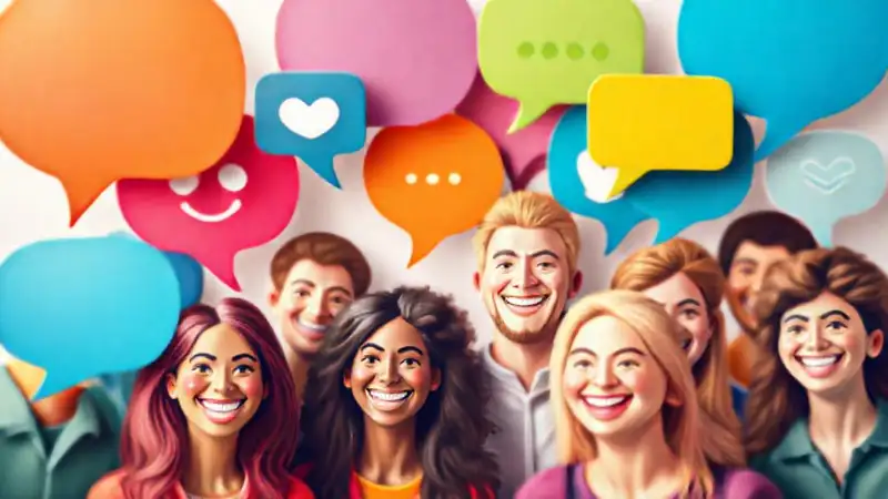 Conversación dinámica y alegre en redes