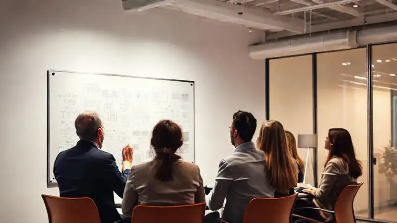 Un equipo diverso planea estrategias en oficina