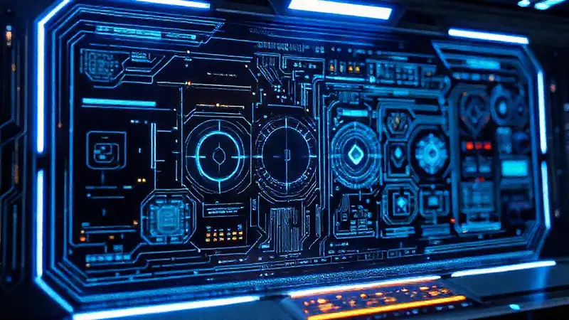 Panel futurista transmite datos con elegancia