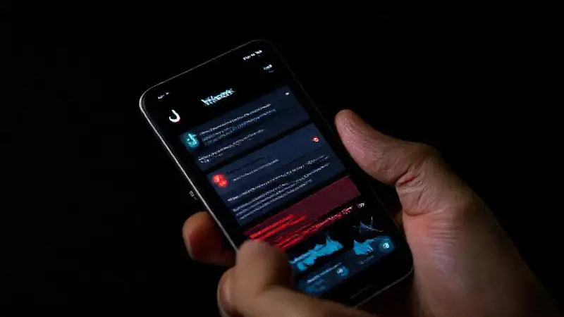 La app TikTok falla, frustrando al usuario