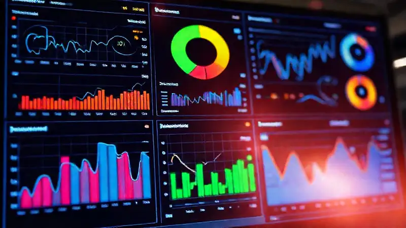 Un panel digital muestra datos analíticos