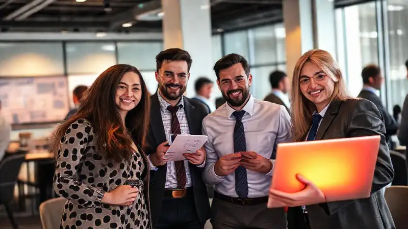 Profesionales se conectan en un entorno vibrante