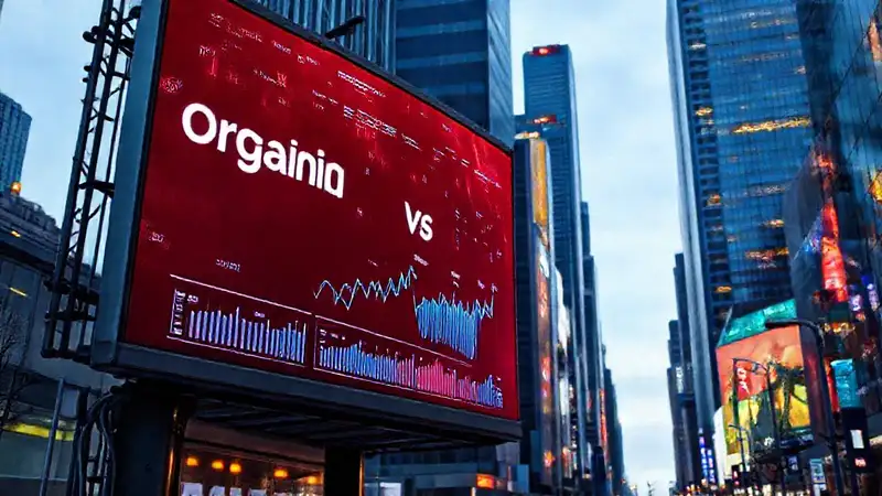 Carteles digitales modernos informan con datos vibrantes