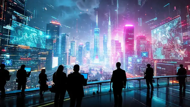 Ciudades futuristas exhiben innovación tecnológica brillante