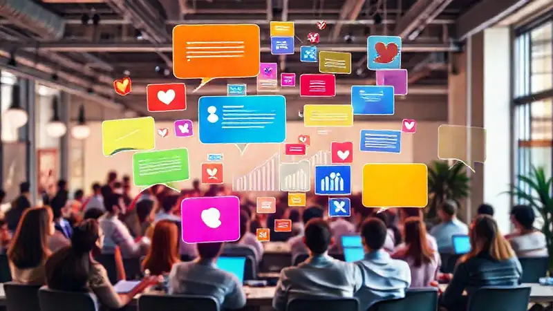 Redes sociales vibrantes y dinámicas inspiran