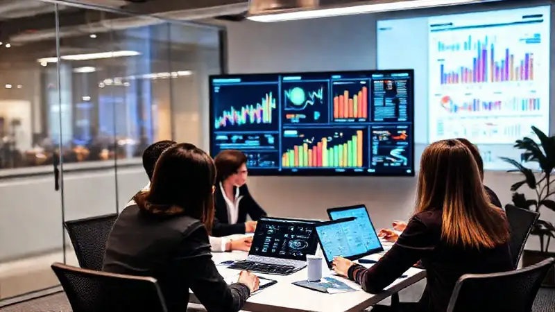 Reunión empresarial: colaboración y estrategia digital