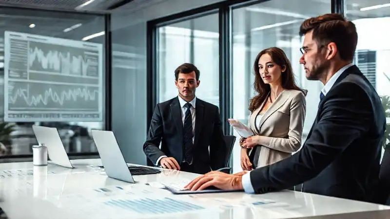 Oficina corporativa: seriedad y tensión sutil