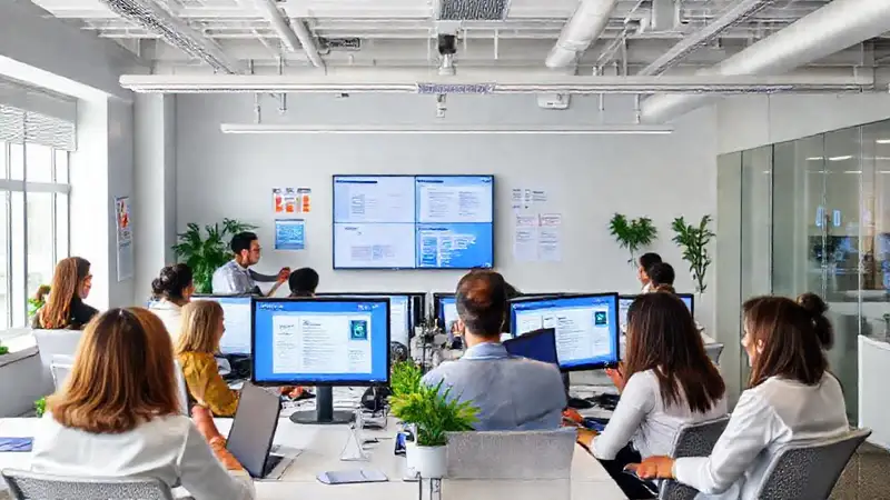 Un espacio de oficina moderno y colaborativo